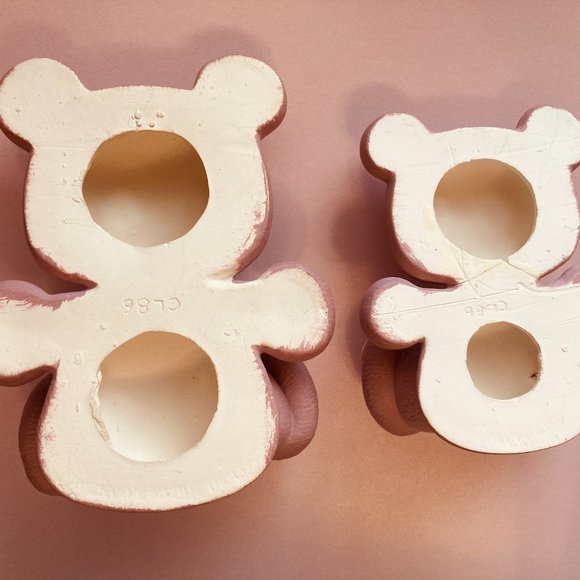 Vintage 90's chalkware 3D teddy bear wall hanging - Picture 4 of 4